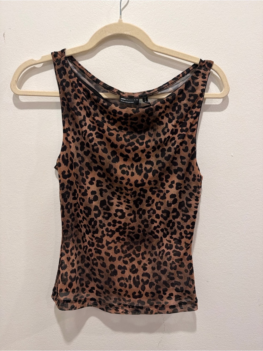 ASOS Brown Leopard Print Sleeveless Tank Top